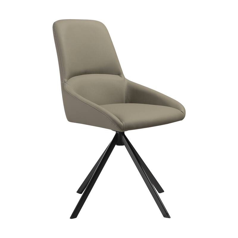 Maverick Swivel Upholstered Dining Chair with Black Metal Legs - Set of 2