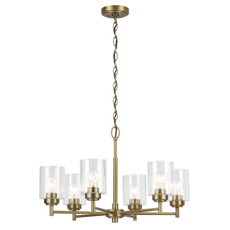 Kichler Lighting Winslow 26 in. 6-Light Natural Brass Chandelier - 26 in