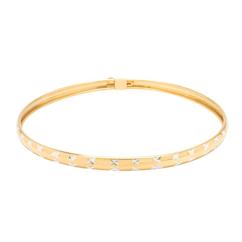 Victoria Townsend Gold over Sterling Silver Classic Bangle - 7 Inch - Yellow