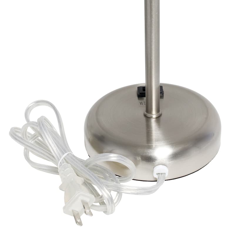 Simple Designs 19.5" 2 Pack Table Desk Lamp Set with Charging Outlet - 19.50