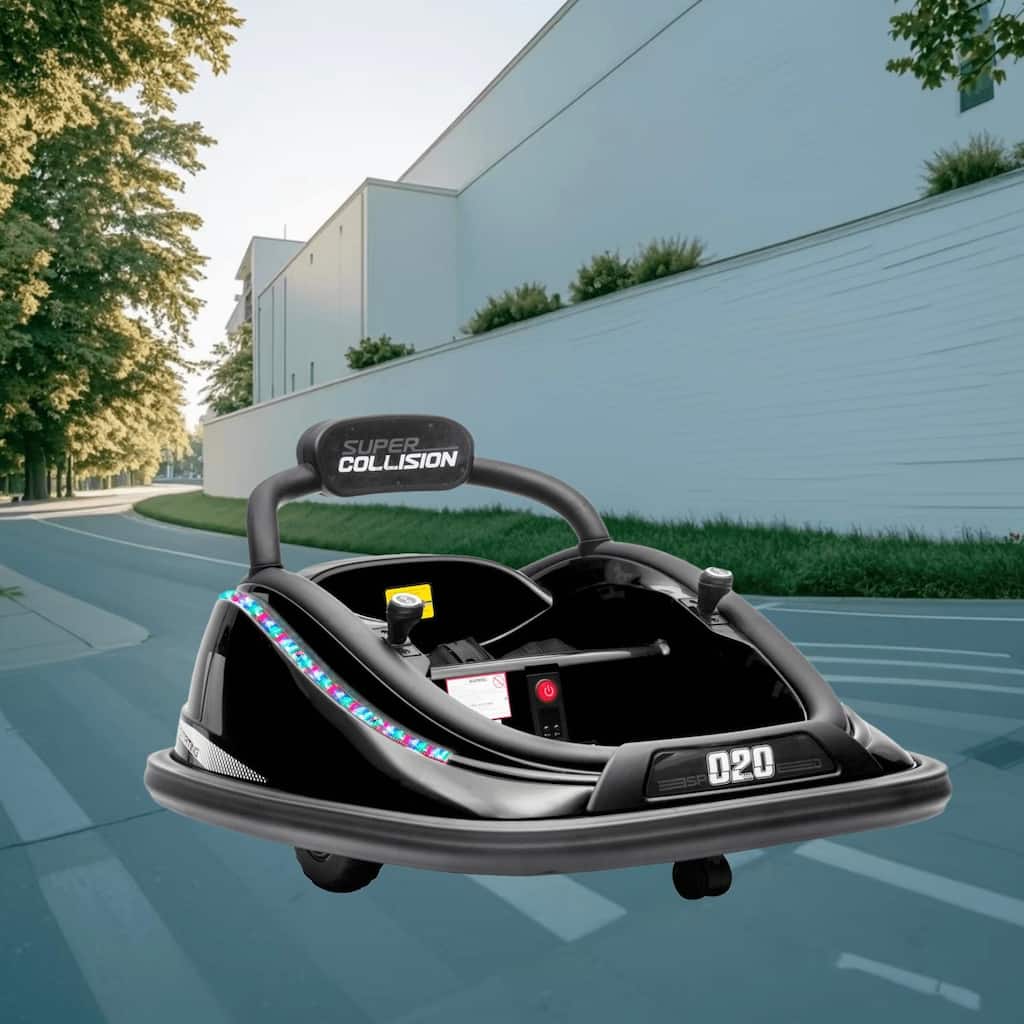 360 Degree Rotating Electric Bumper Car for Kids with Remote Control, LED Lights, and 3 Songs, Safe and Fun Ride for Toddlers