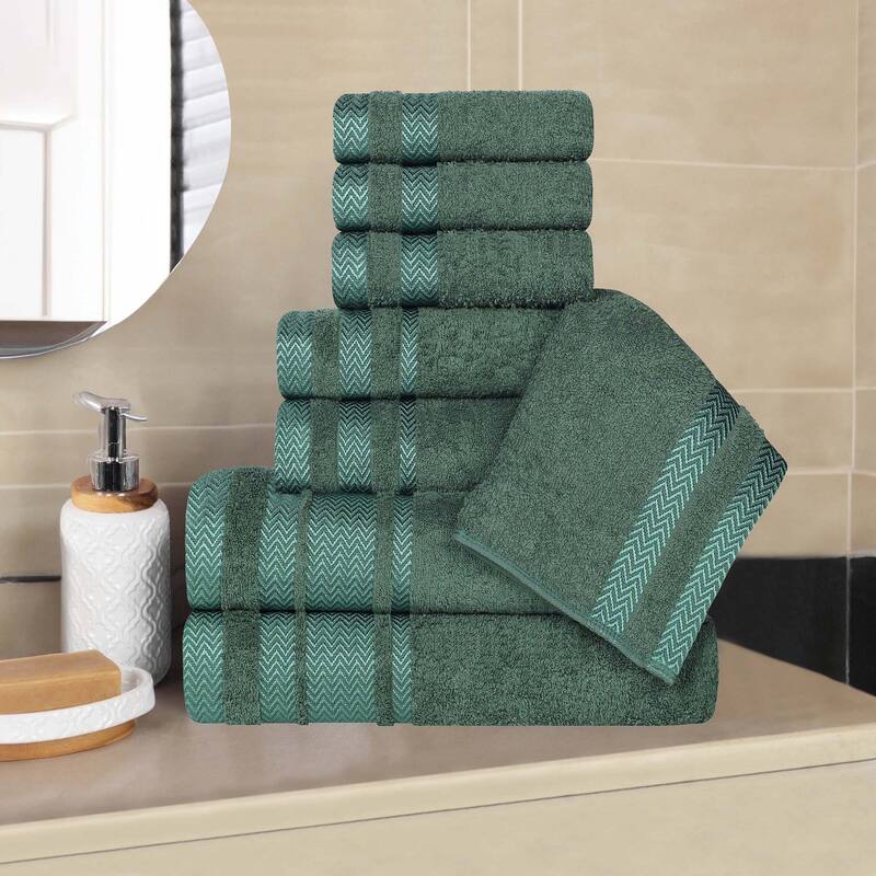 Superior Hays Cotton Medium Weight 8 Piece Bathroom Towel Set