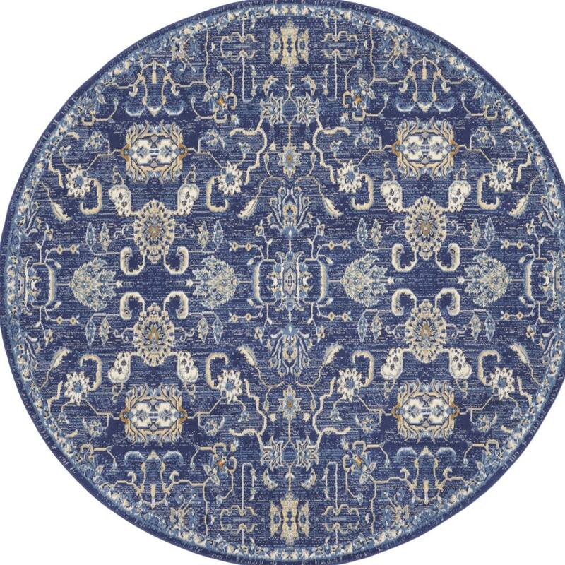 Luyi Power Loomed Geometric Floral Traditional Area Rug By HomeRoots - 96' X '96' X '0.5