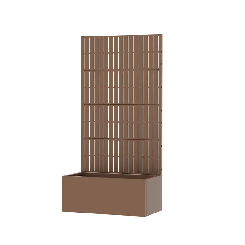 Raised Garden Bed Planter with Trellis Movable Planter Box with Lockable Wheels