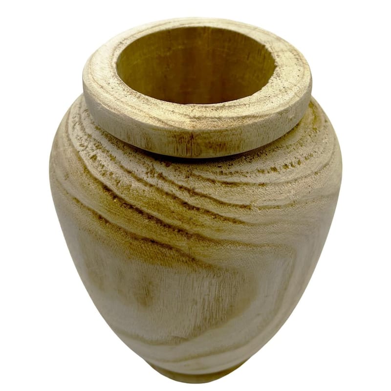 Set of Decorative Wood Vase in Brown with Real Preserved Mixed Bouquets - SET 2