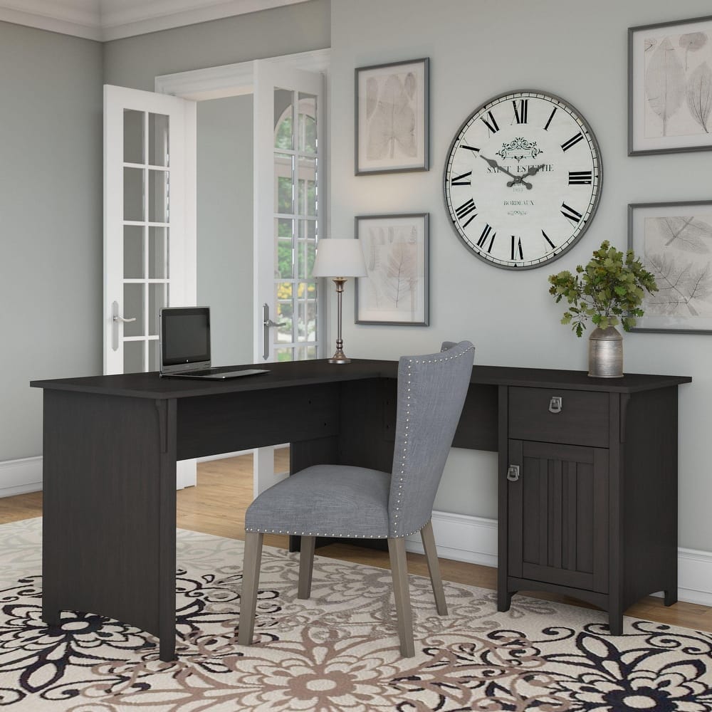 Bush Furniture Salinas 60W L Shaped Desk with Drawers and Storage