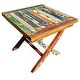 preview thumbnail 6 of 6, Marina Del Rey Recycled Teak Wood Boat Folding Side Table