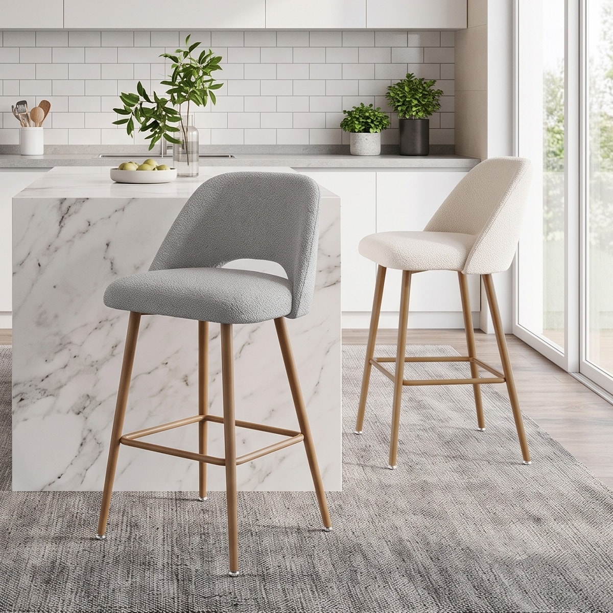 27" Boucle Counter Stool (Set of 2)