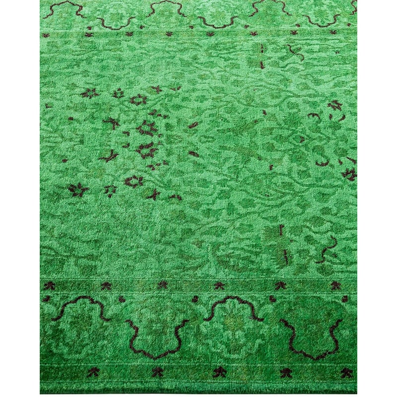 Contemporary Overdyed Wool Hand Knotted Area Rug - 3' 2" x 5' 7"