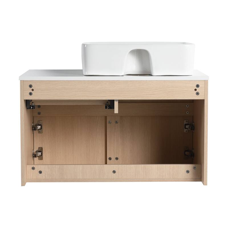 Bathroom Vanity With Sink In 32 Inch, Floating Bathroom Vanity With 2 Soft Close Doors And Drawer