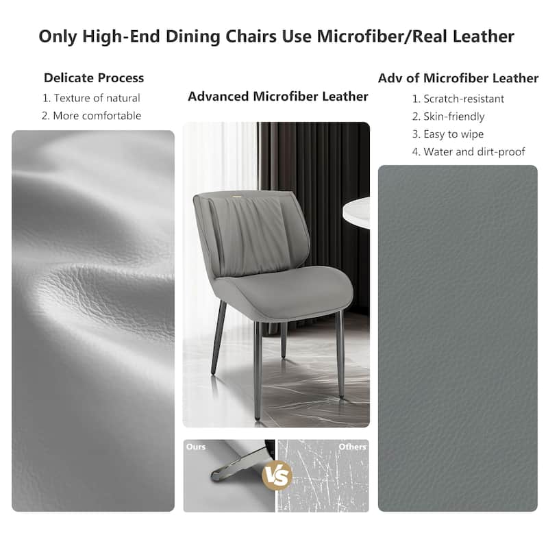 Upholstered Dining Chair Faux Leather Seat Side Chair