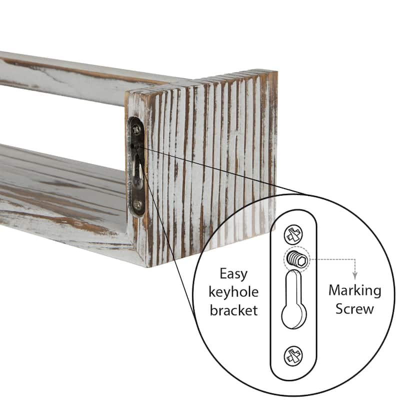 Wallniture Utah Wood Wall Shelves for Book and Toy Storage (Set of 2)