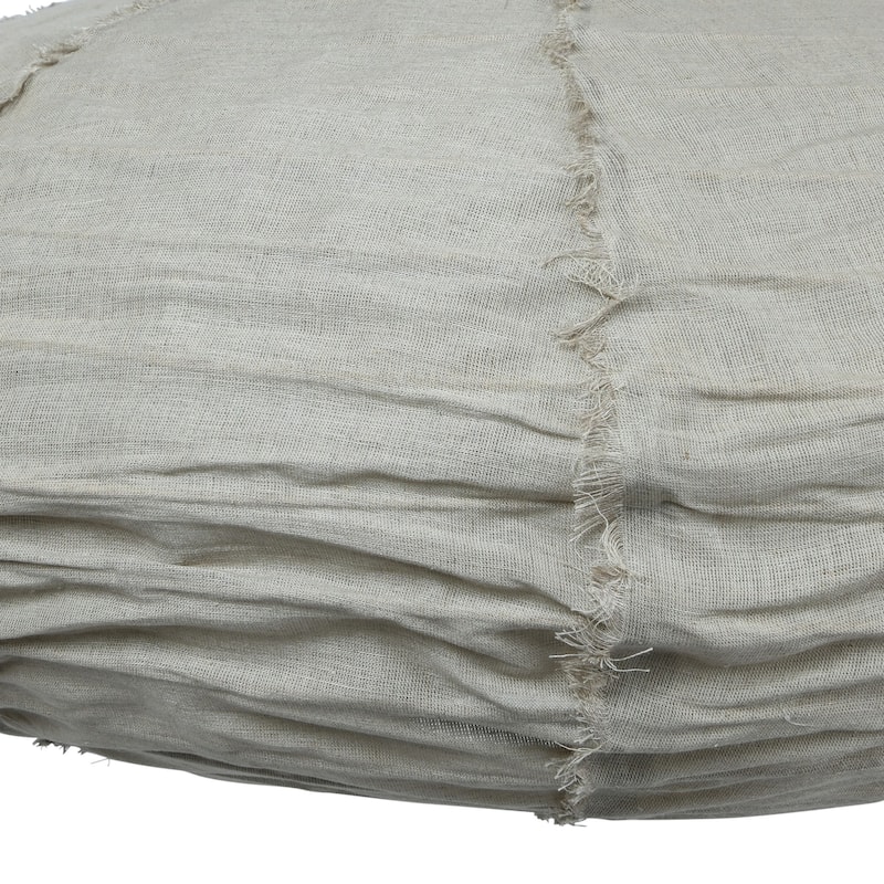 Linen and Cotton Pendant Lamp with Frayed Edges - 32.0"L x 32.0"W x 16.5"H