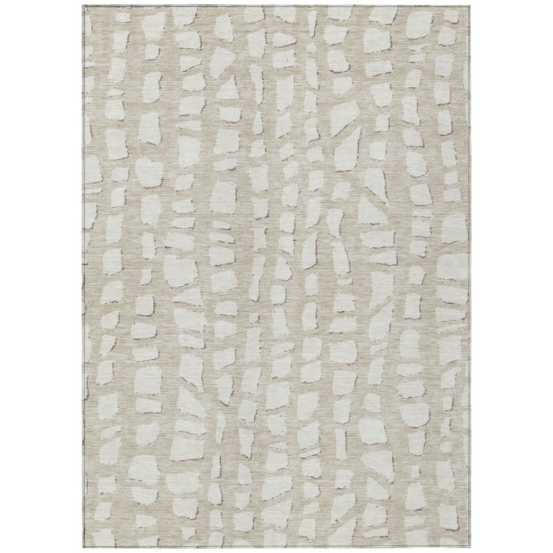 HomeRoots Abstract Transitional Rectangle Outdoor Rug