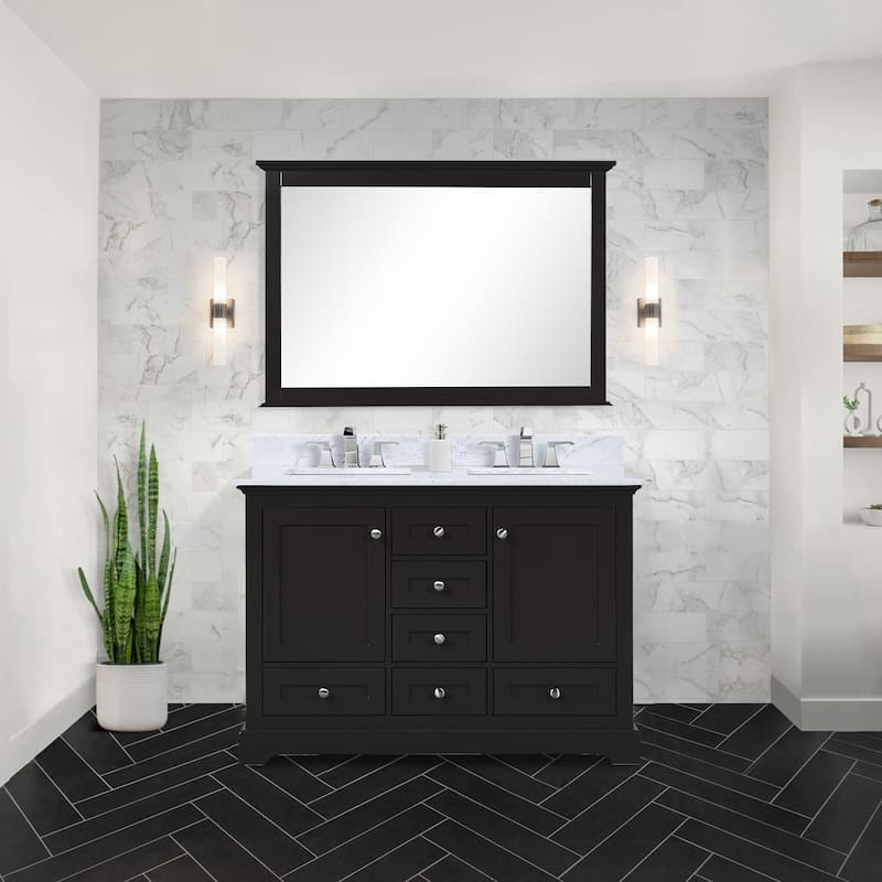 Dukes 48 in. W x 22 in. D Espresso Double Bath Vanity - Espresso Finish - Espresso - Double Vanities