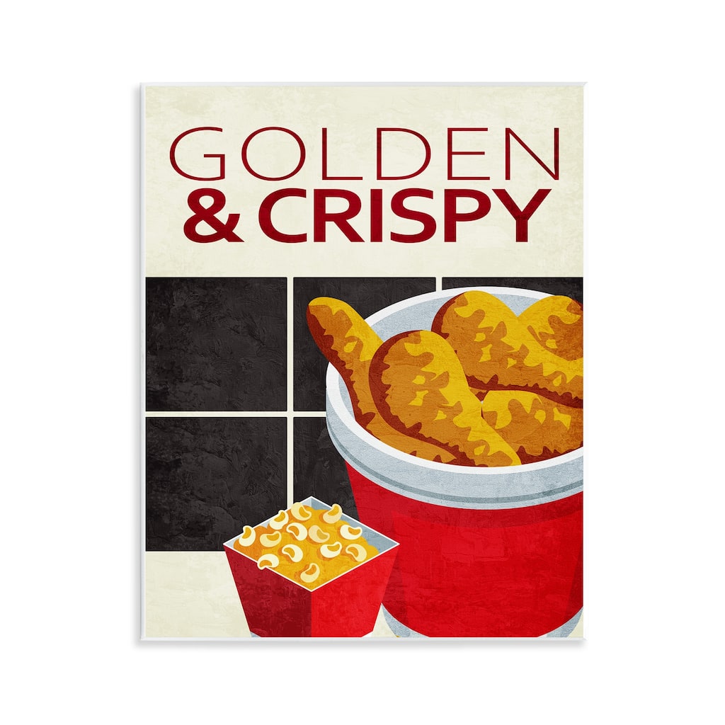 Stupell Golden & Crispy Fried Food Wall Plaque Art Design By Kim Allen