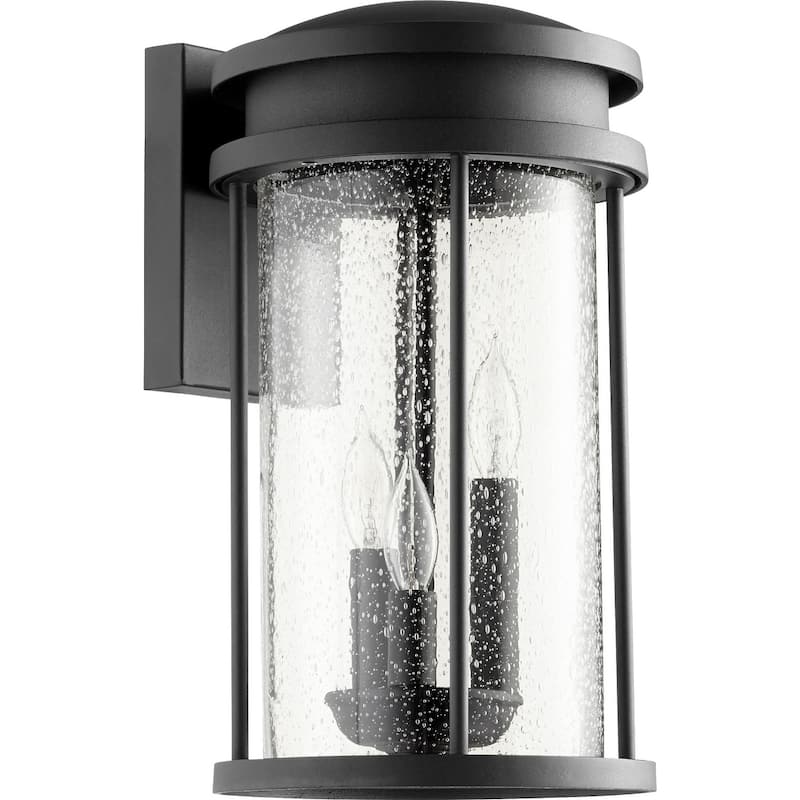 Quorum International Hadley 3 Light 10-1/2" Tall Outdoor Wall Sconce - Noir