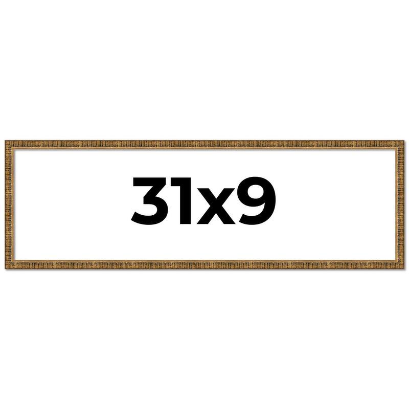 31x9 Frame Gold Solid Wood Picture Frame - Complete Modern Photo Frame