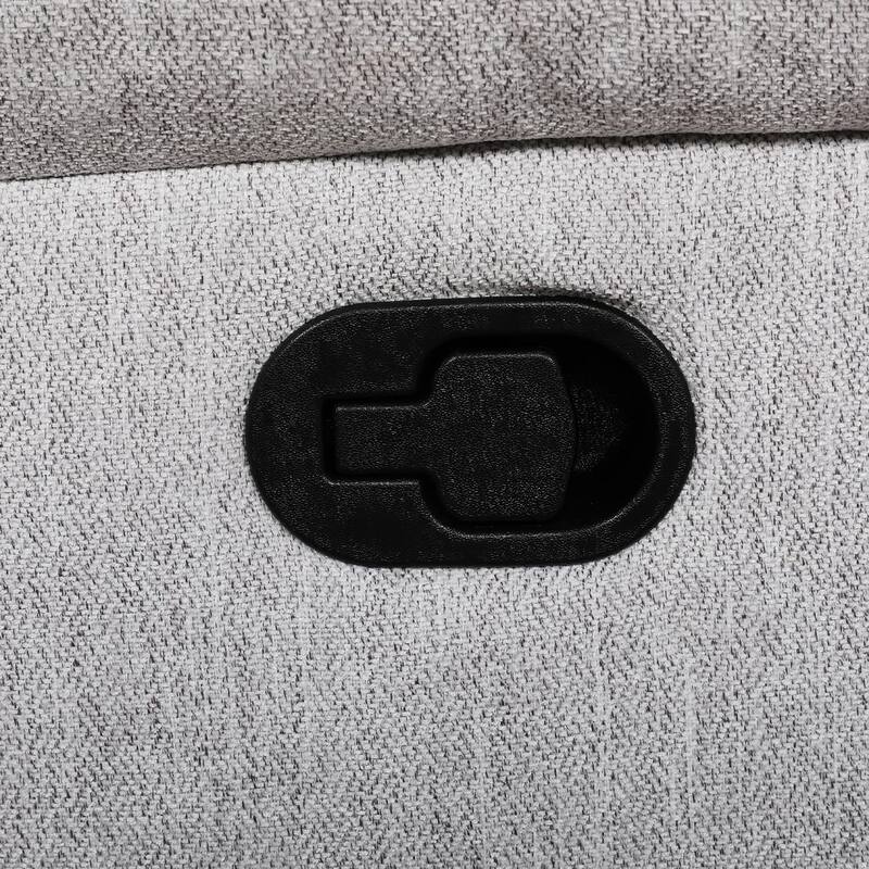 Burlap-Like-Fabric Upholstered Manual Motion Reclining Sofa