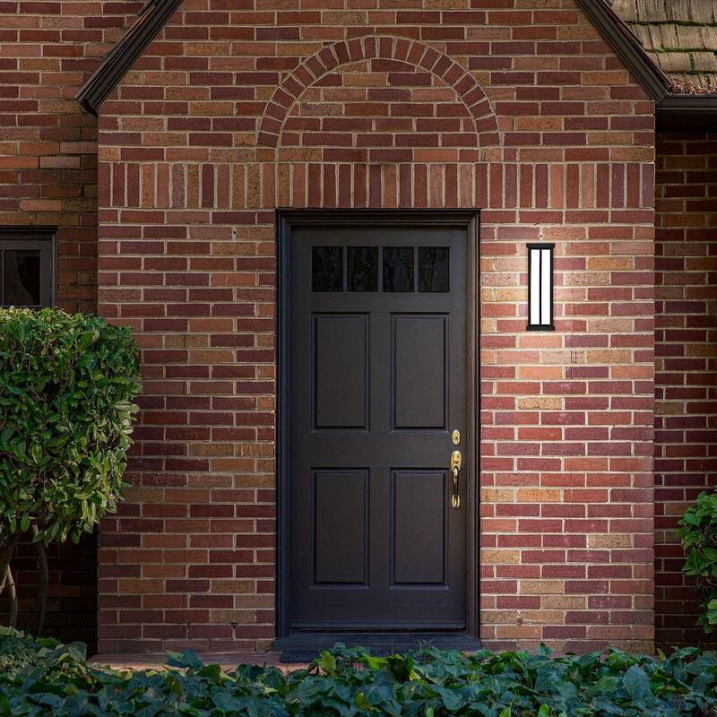 Luxrite LED Outdoor Wall Sconce, 16in Outdoor Wall Light, Black Aluminum, 3CCT 3000K 4000K 5000K, 15W, ETL, IP65 2-Pack