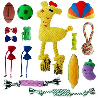 thumbnail image 2 of Dog Toys 10-Piece Dog Chew Toys - Rubber Balls, Rope & Squeaky Toys For Puppies Indestructible Dog Toy Bundle For Small Dogs 2 of 14
