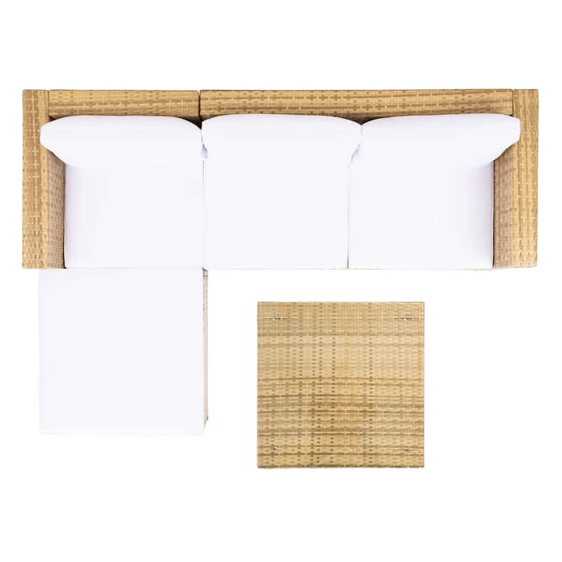 SAFAVIEH Outdoor Patio Furniture Lainey 3-Piece Sectional Conversation Set - 51W x 26D x 27H