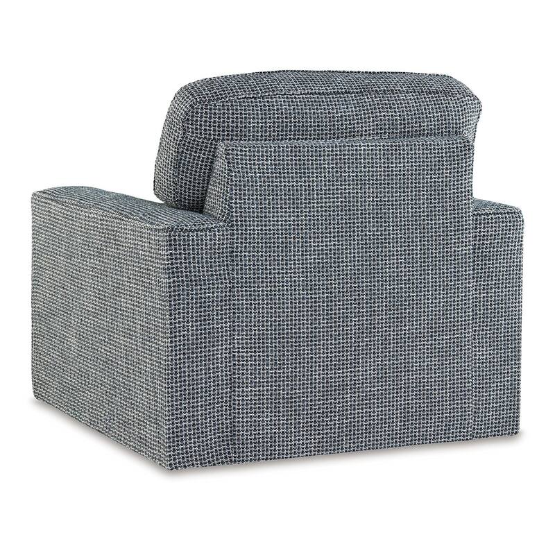 Olivia Swivel Accent Armchair, Dark Gray Crosshatch Pattern Polyester