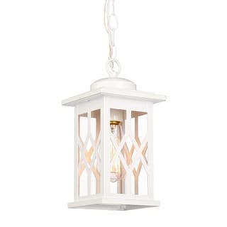 Outdoor Pendant Light, Exterior Hanging Light with Clear Glass