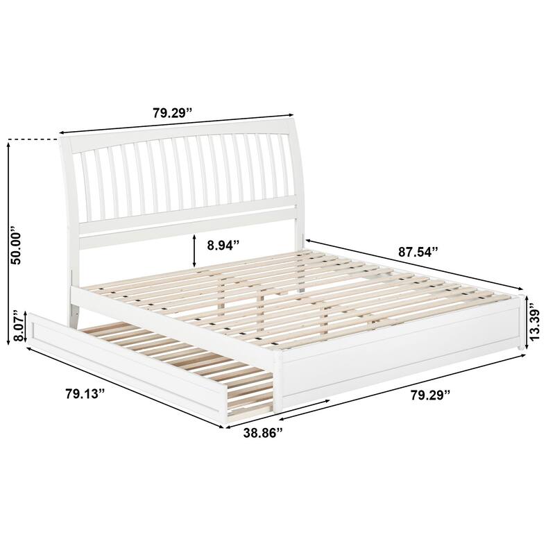 Roslyn Platform Bed with Modern Panel Footboard and Twin XL Trundle