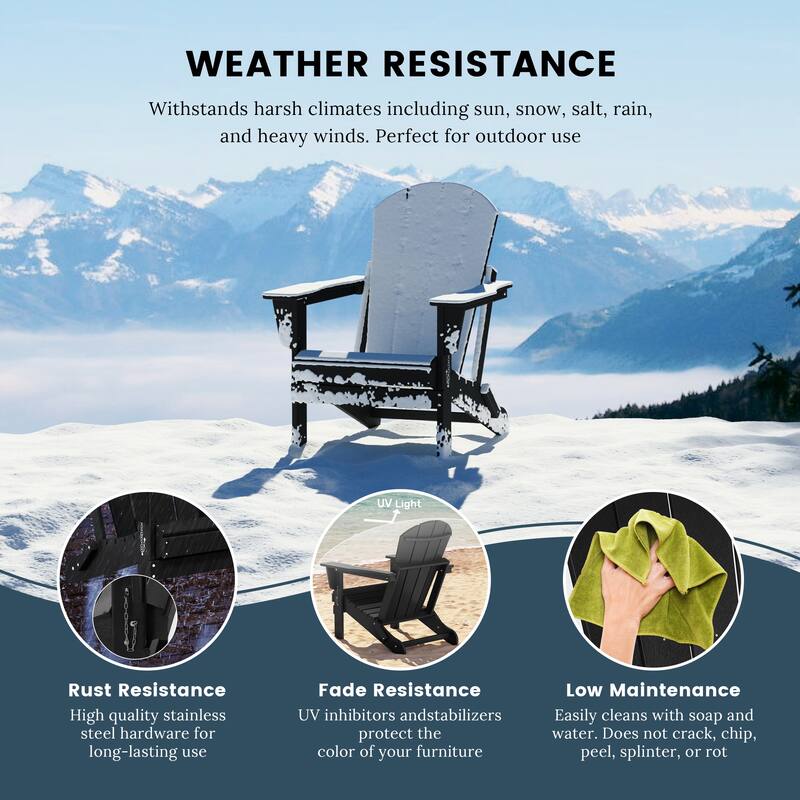 Laguna Hdpe All Weather Outdoor Patio Foldable Adirondack Chairs (Set Of 8)