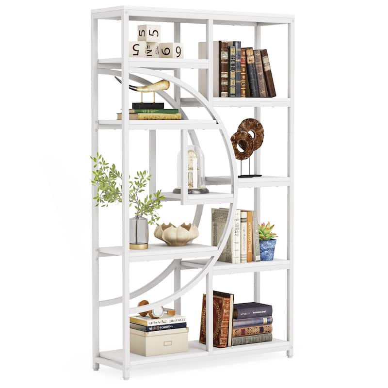 Bookshelf Industrial 5 Tier Etagere Bookcase, Freestanding Tall Bookshelves - 1 Pack