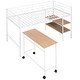 preview thumbnail 32 of 30, Twin Size Metal Loft Bed with Desk and Shelves, Space-Saving Design Children's Bed With Guardrail,Rolling Desk