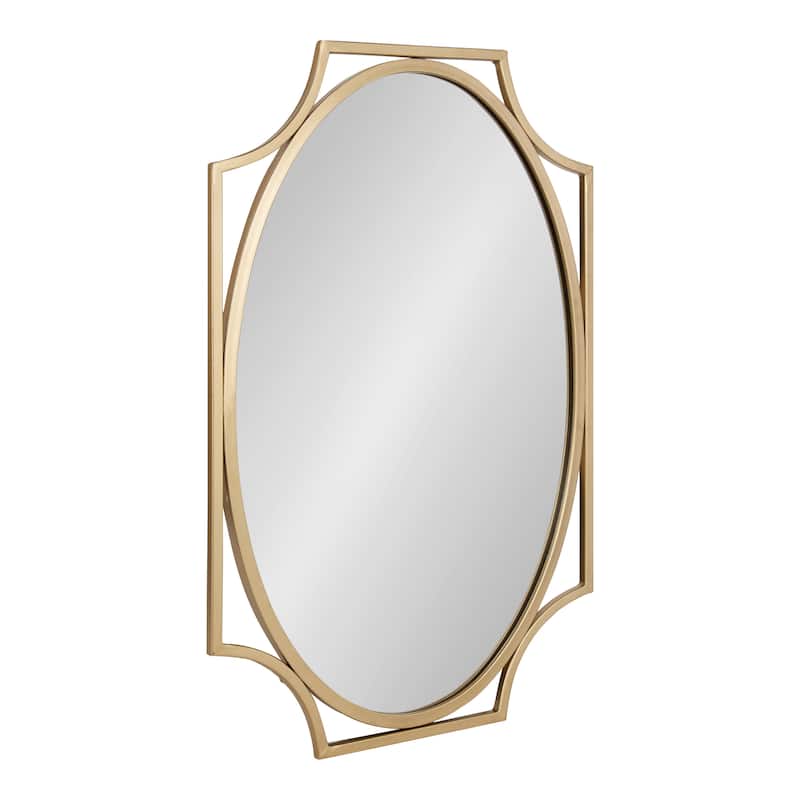 Kate and Laurel Rateau Scalloped Wall Mirror - 20x30 - Gold