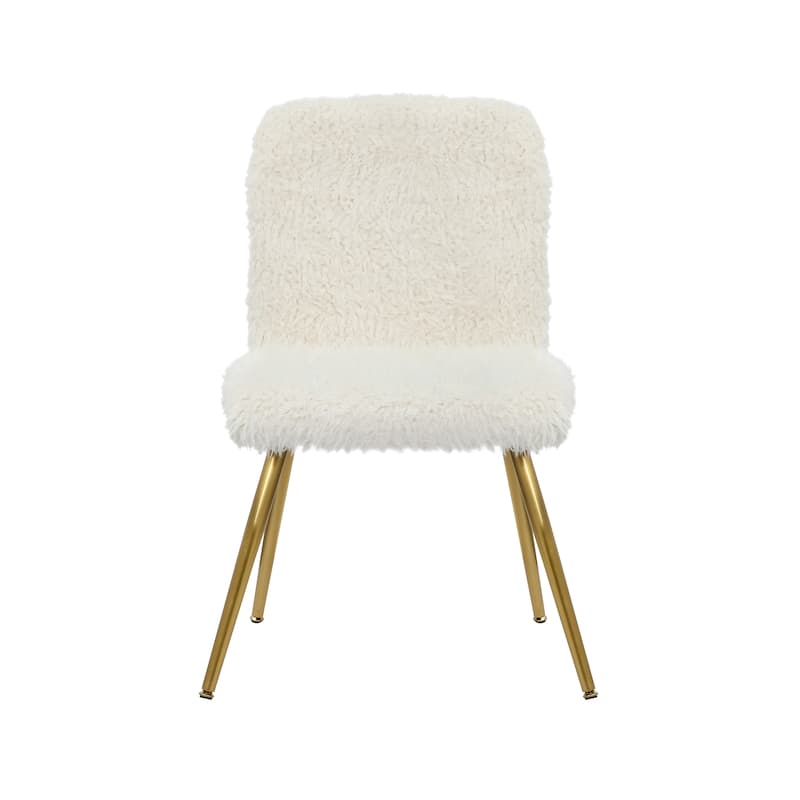 Porthos Home Gwen Dining Chairs, Plush Upholstery, Gold Legs, Armless