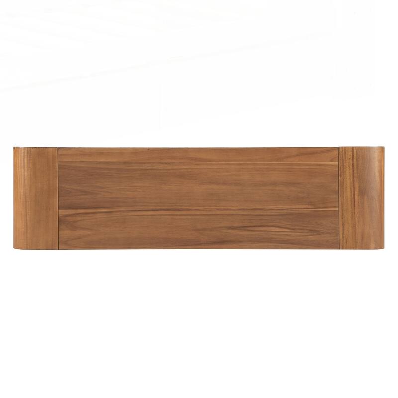 Rustic Console Table with Fluted Drawer Front