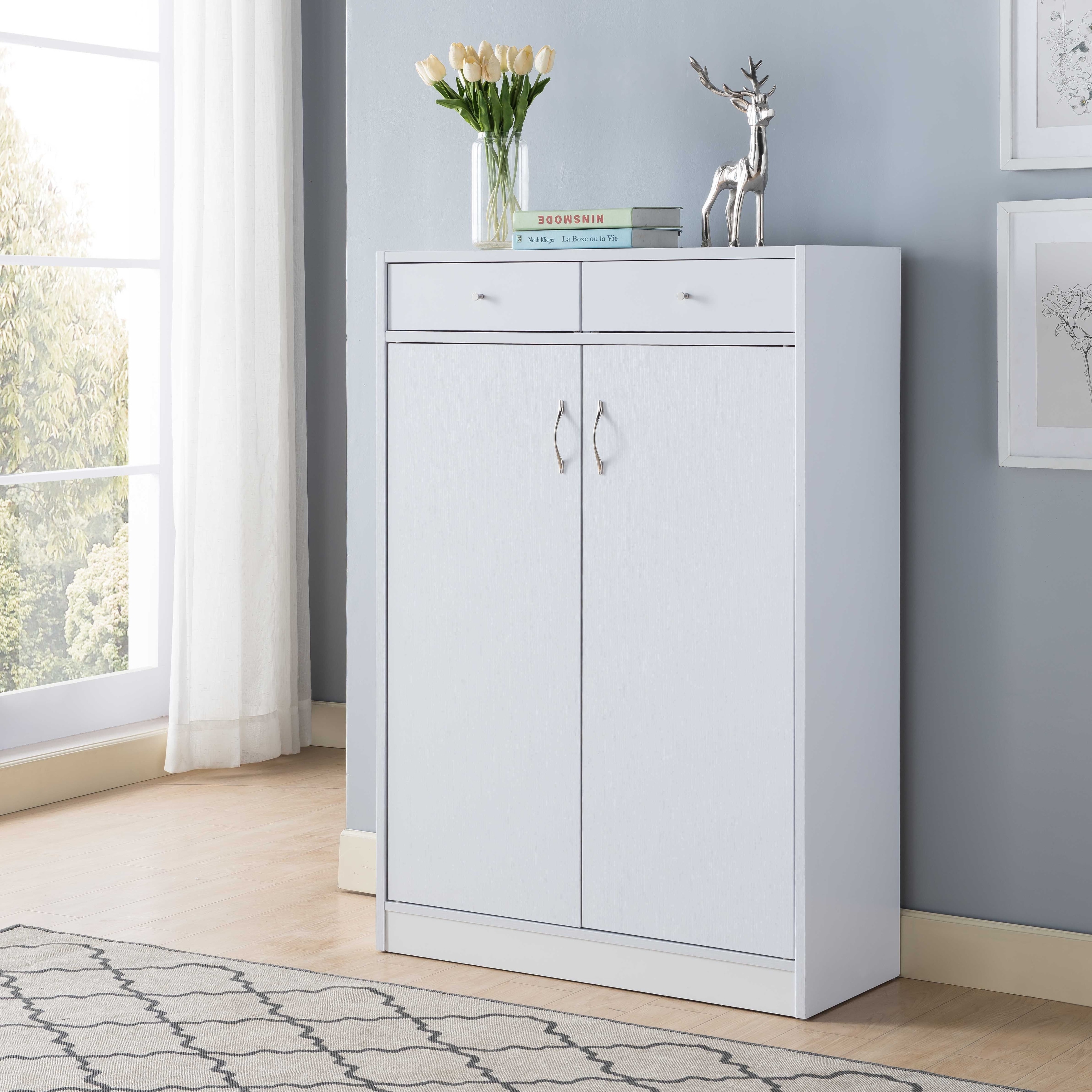 Grey and sales white shoe storage