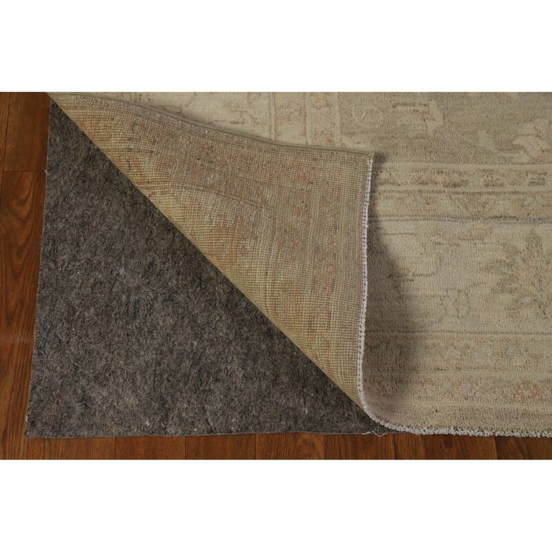 Hand Knotted Oriental 100% Wool Carpet Transitional All-Over Brown Oushak Area Rug - 9' 8'' X 6' 8''