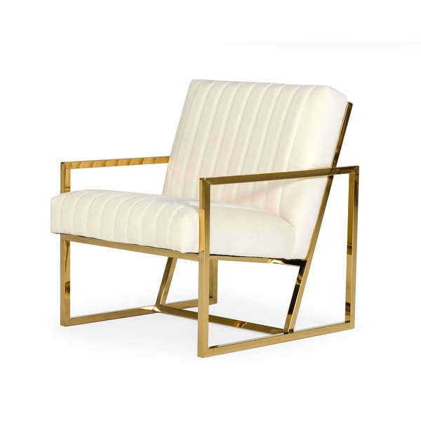 off white leather armchair