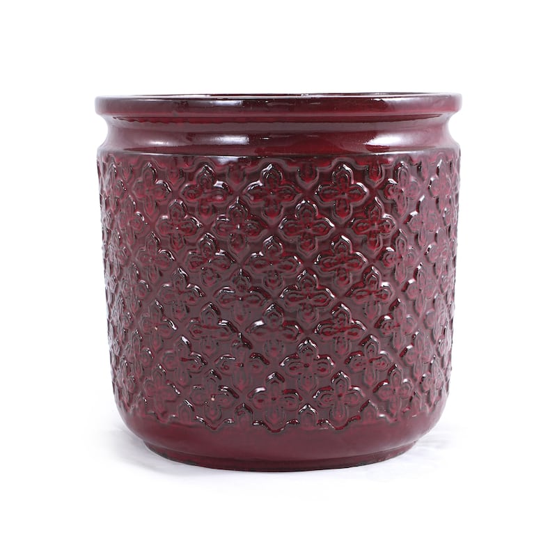 Set of 3 Flower Ceramic Flowerpot, Modern Planter for Patio, Garden, Windowsill