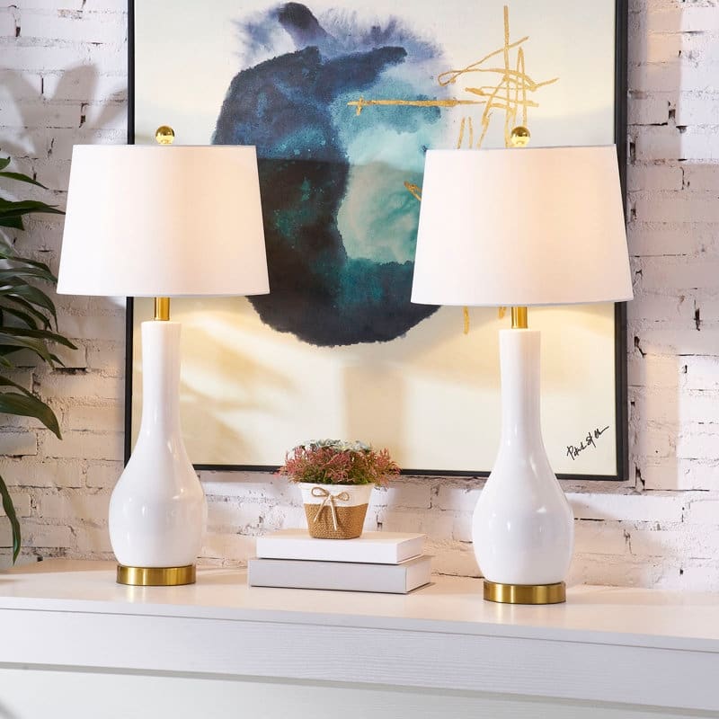 Maxax 28.5" Ceramic Table Lamp Set with USB (Set of 2)