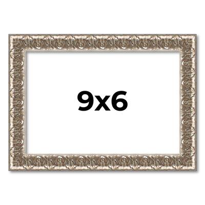 9x6 Frame Silver Versailles Ornate Solid Wood Picture Frame | 1 Inch