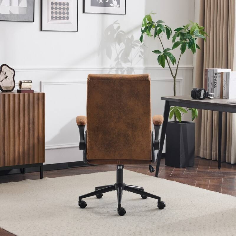 28"W Mid-Back Swivel Office Chair Task Chair With Adjustable Arms - N/A