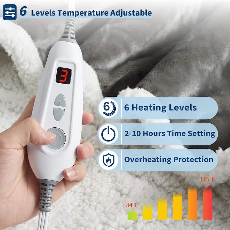 Unisex Wearable Heated Blanket With Foot Covers And Sleeves Khaki