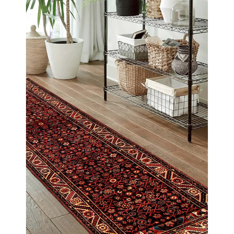 ECARPETGALLERY Hand-knotted Andelz Navy Wool Rug - 3'5 x 12'8
