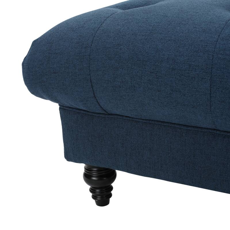 Bordeaux Vapor Fabric Tufted Ottoman by Christopher Knight Home
