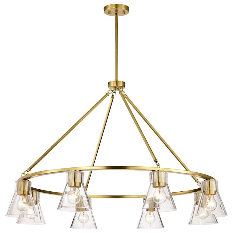Gianna 8 Light Chandelier Vintage Brass Finish Clear Glass - Vintage Brass