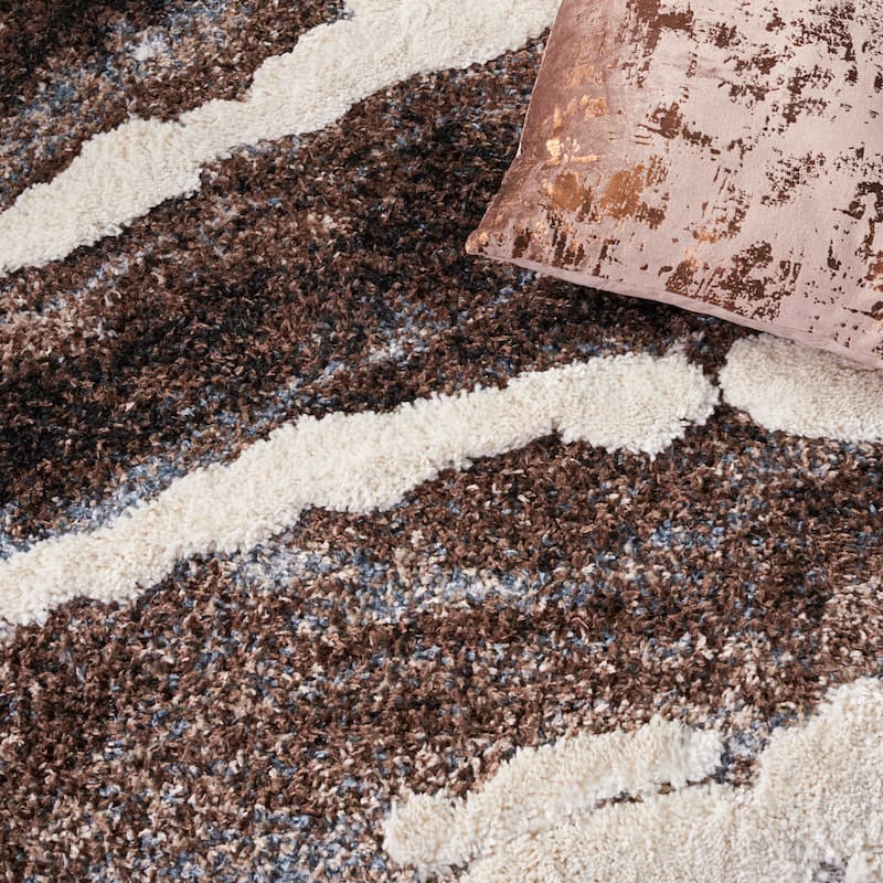 SAFAVIEH Hi-Lo Shag Leesa Modern 1.6-inch Thick Rug