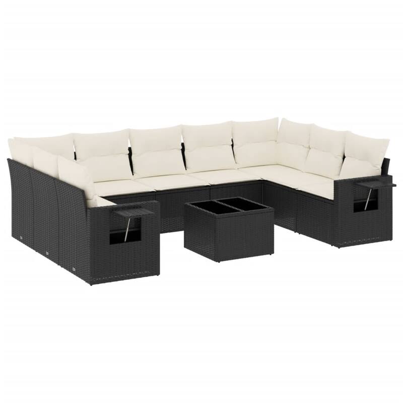 vidaXL Garden Sofa Set Black