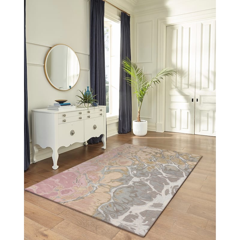 Liora Manne Corsica Handmade Abstract Water Art Indoor Wool Area Rug