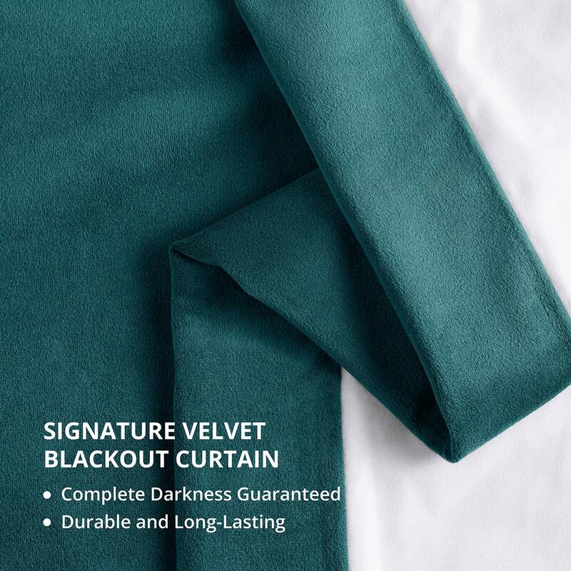 Exclusive Fabrics Signature Velvet Blackout Curtains - 96 Inches Long, (1 Panel) - Luxurious Drapery for Light Control.